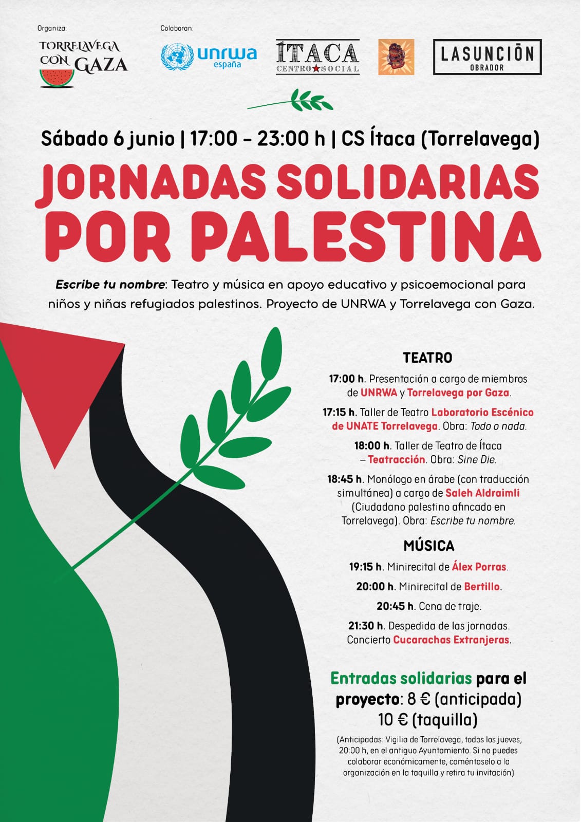 Cartel oficial de las Jornadas Solidarias por Palestina en Ítaca